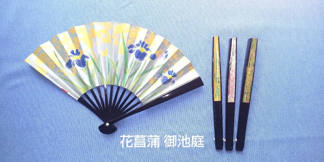 金銀彩扇 御殿の十二ヶ月