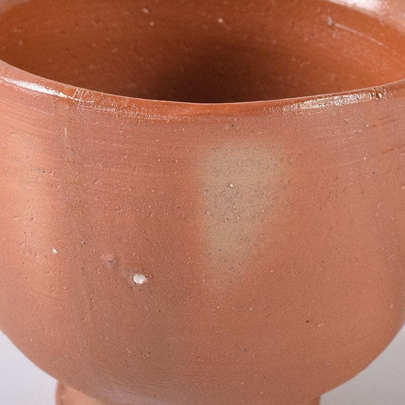 備前焼　人間国宝　藤原雄作　酒杯　共布　共箱　C　7570