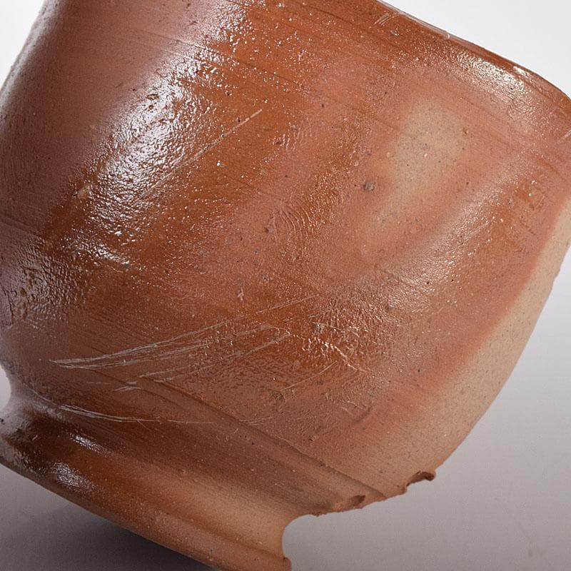 備前焼　人間国宝　藤原雄作　酒杯　共布　共箱　C　7570