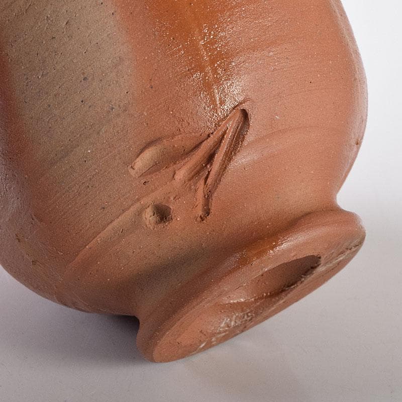 備前焼　人間国宝　藤原雄作　酒杯　共布　共箱　C　7570