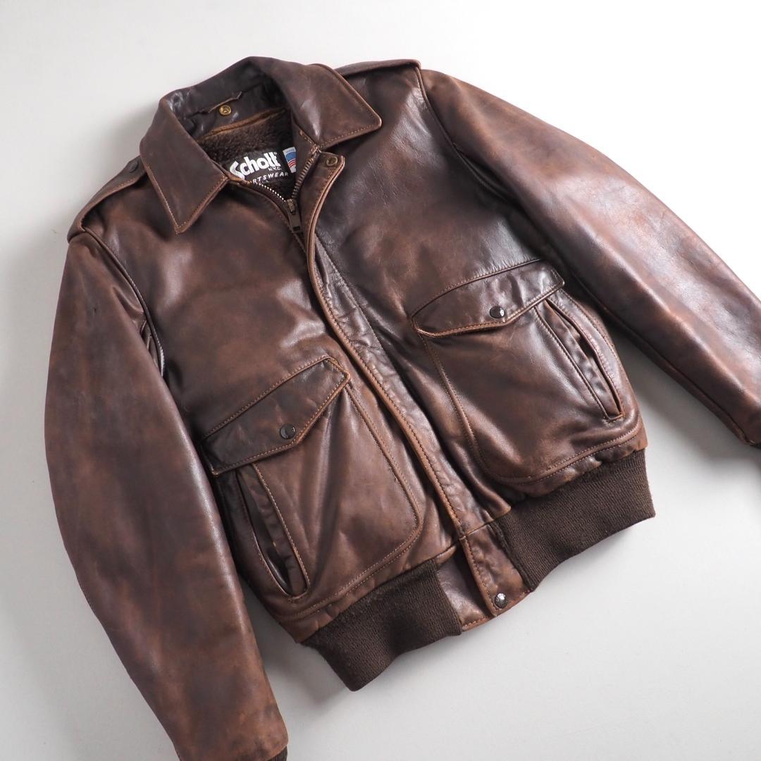 Schott　ショット　size40　レザージャケット　A-2　ライナー付き