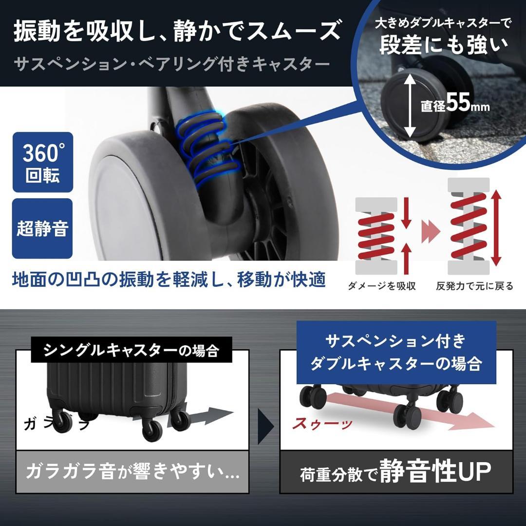 [MAIMO] スーツケース PROTES　Mサイズ フック付き ６０L ブルー