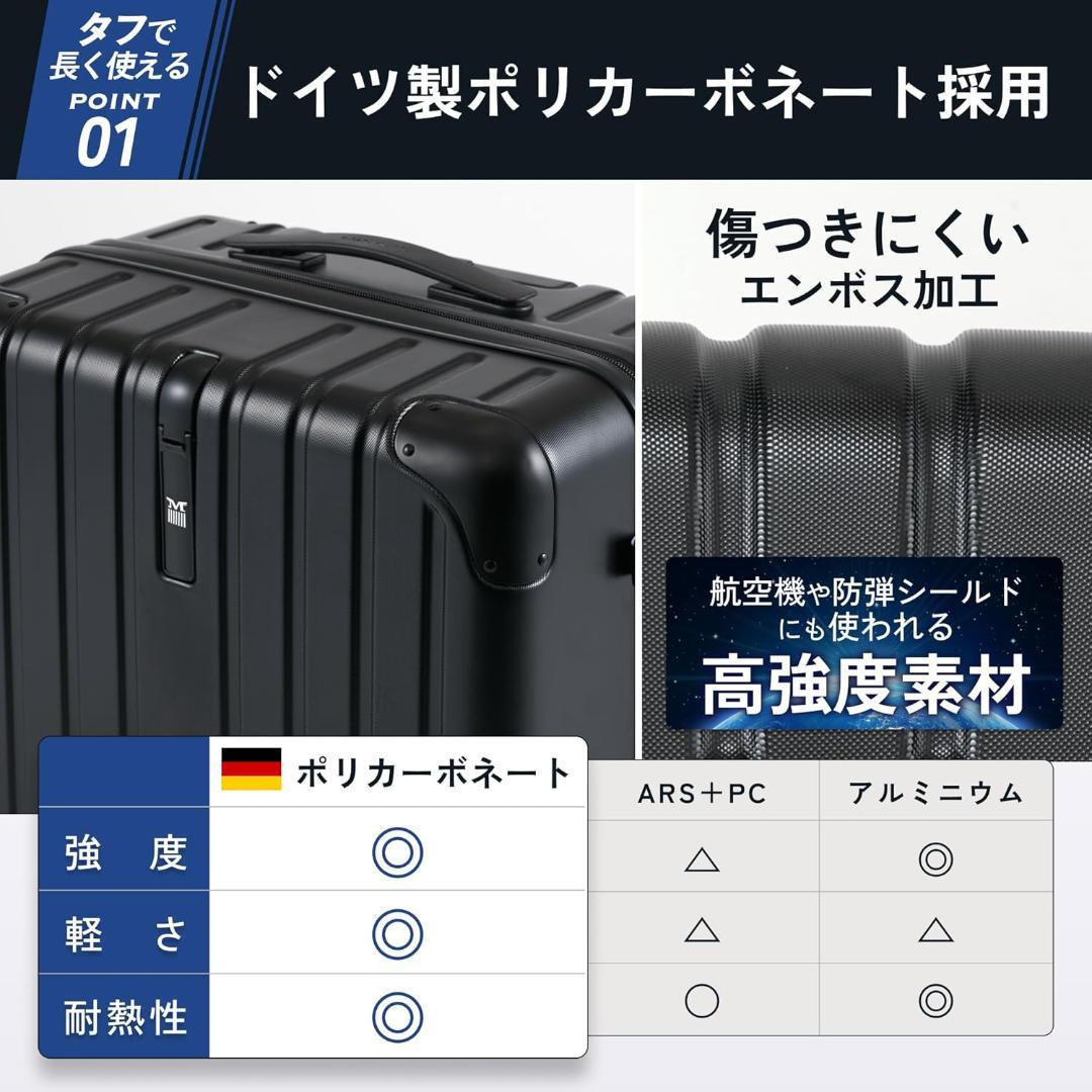 [MAIMO] スーツケース PROTES　Mサイズ フック付き ６０L ブルー