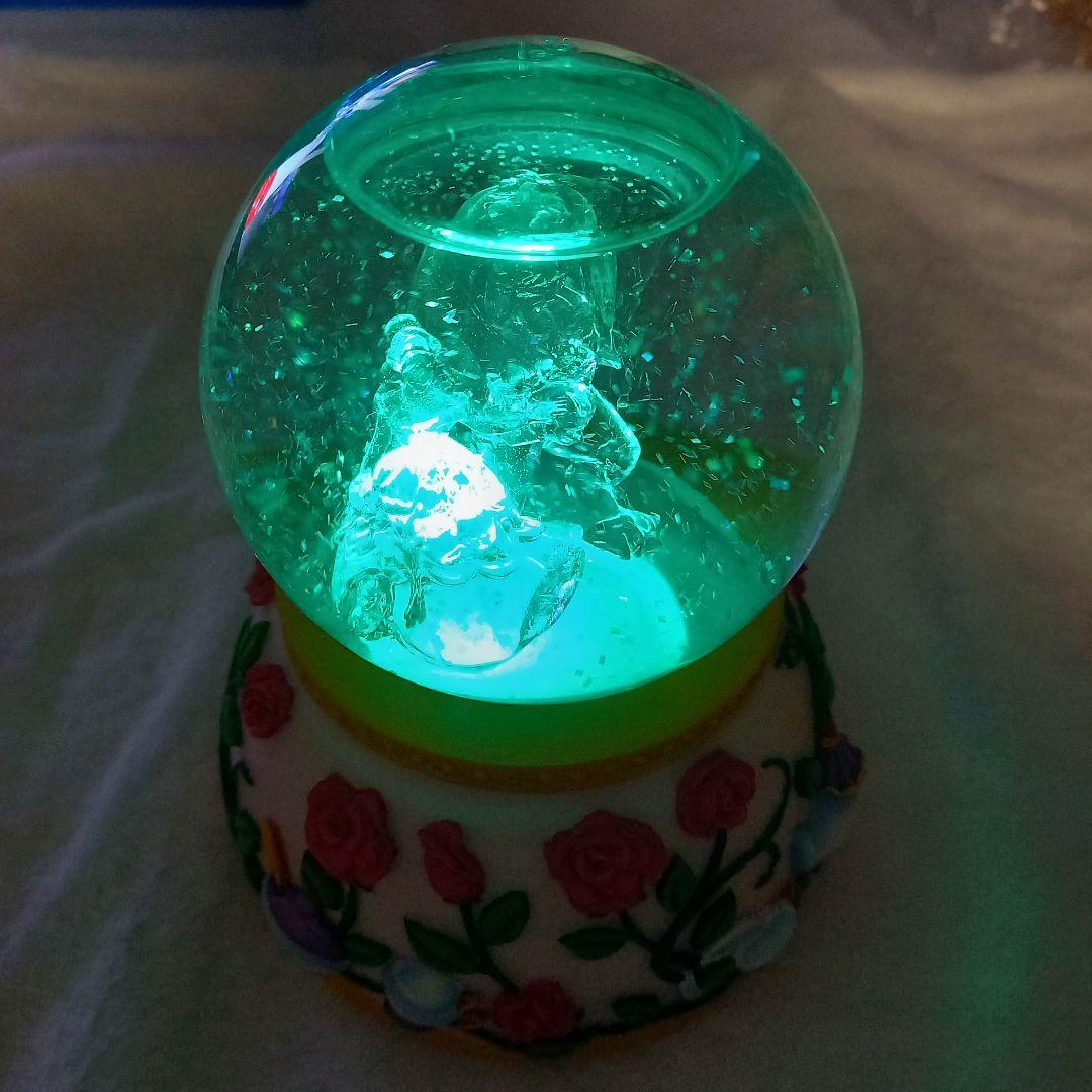 【動作確認済】美女と野獣　スノードーム　陶器　オルゴール　廃盤品　ディズニー