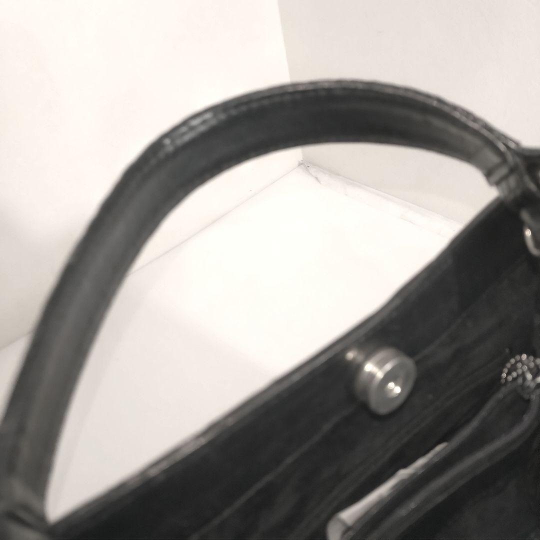 ✨美品✨JRA認定 クロコダイル　2way ショルダーバッグ バケット　ブラック