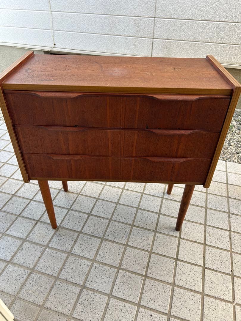 デンマークビンテージ木製キャビネット 3段 チーク材