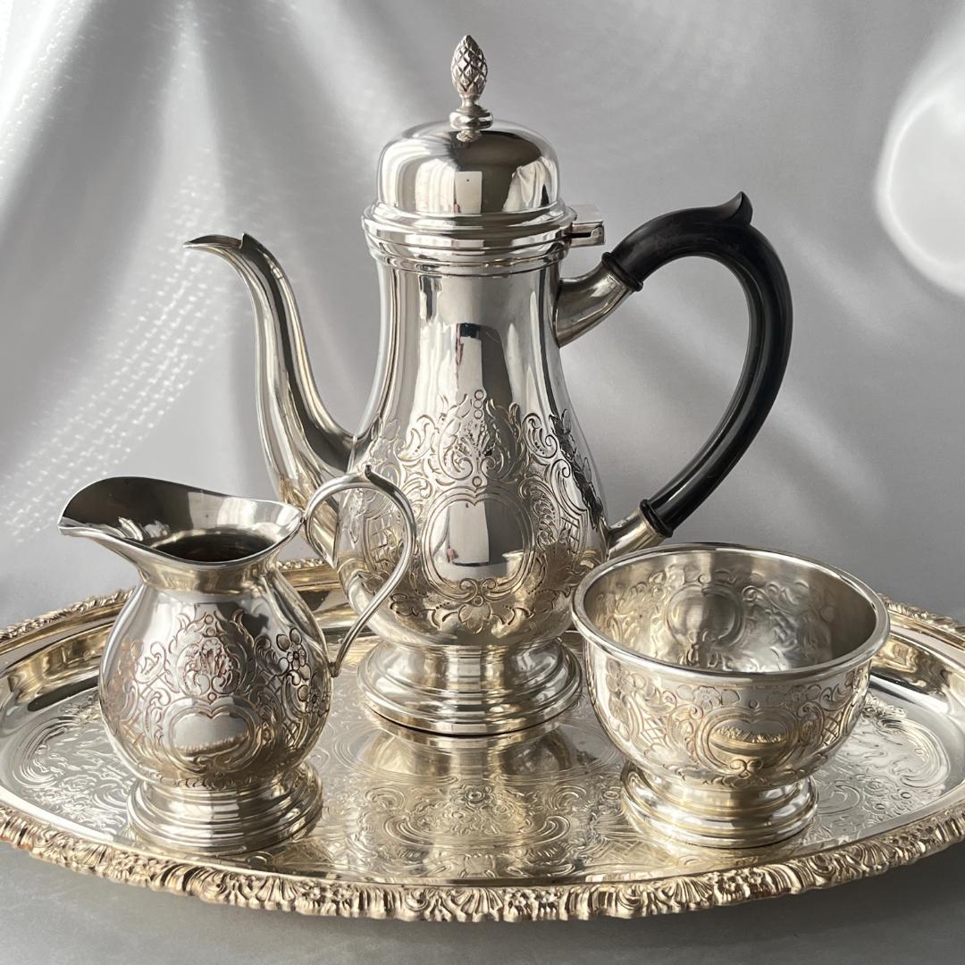 【Barker & Ellis】 コーヒーセット【シルバープレート】バチェラー