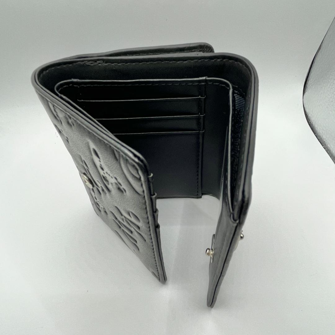 Vivienne Westwood 特価 がま口 定番マット 折財布 黒 型押し