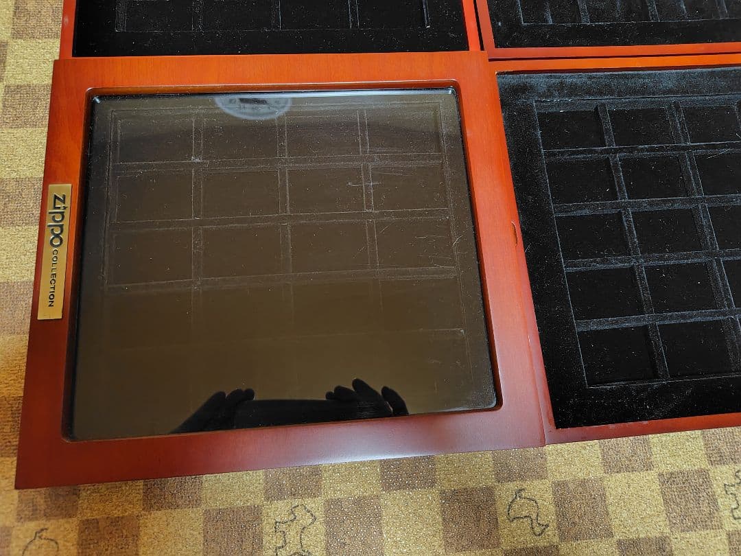 ZIPPOコレクションケース 木箱6段120個収納ケース中古品