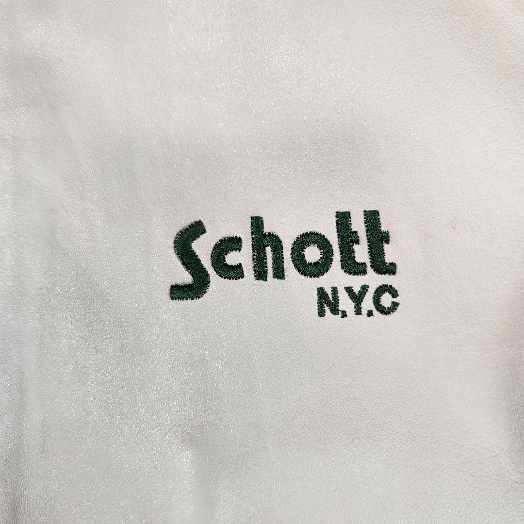 Schott ショット シングルライダース サイドライン ロゴ刺繍 ラムレザー