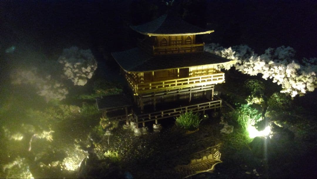 SP製作✨️桜咲く、金閣寺、ジオラマ ✨️LEDライト、ケース付❗️製作依頼用