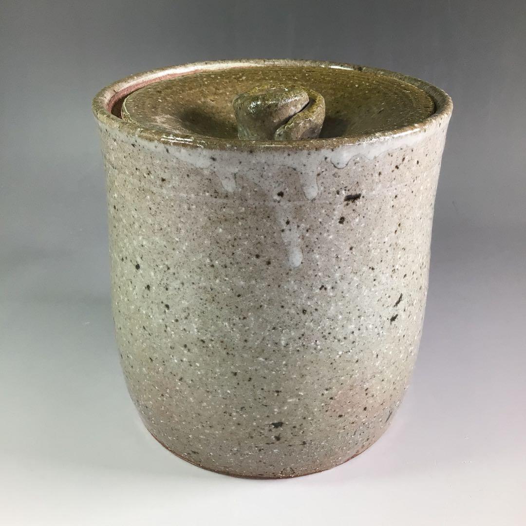 Ｒ４７４　水指　『四代　中野陶痴造』『絵唐津』『一重口水指』　共箱　茶道具