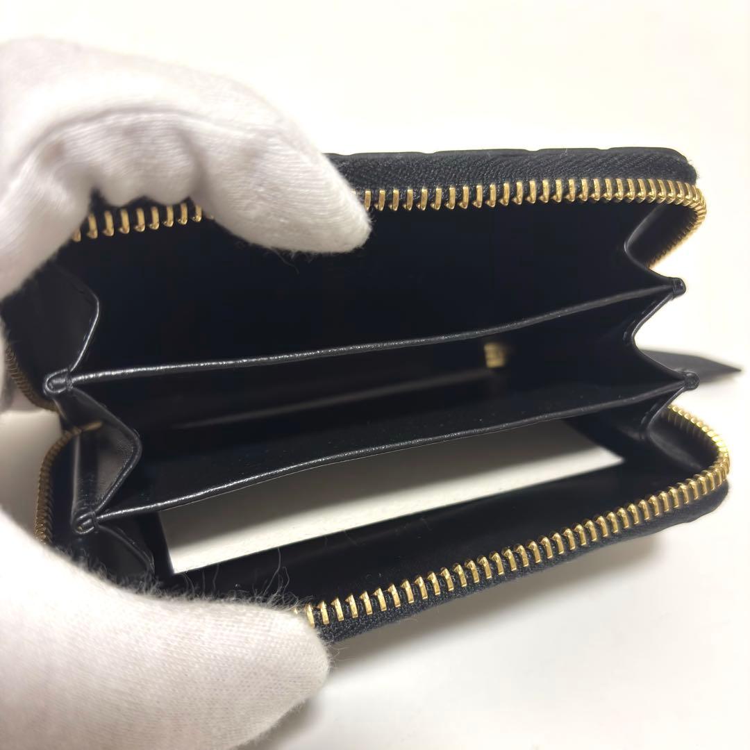 472✨未使用級✨グッチ ケース シマ レザー GG柄 ラウンドファスナー