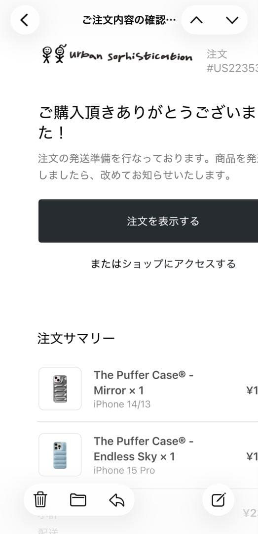 正規品❃Urban Sophistication iPhone15 Pro 水色