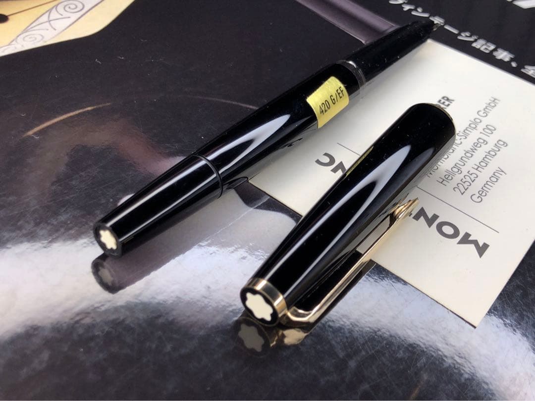 ★極上美品！代表基本モデル銘品！No420GP★ボトルインク付★モンブラン万年筆