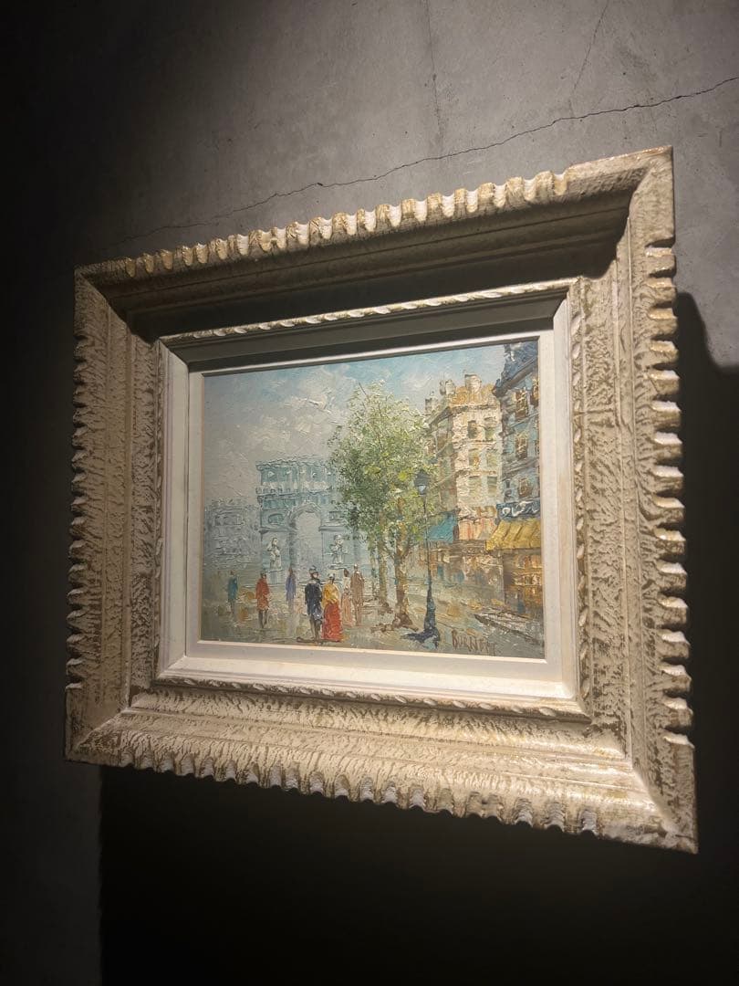 印象派　肉筆油彩画　【Paris】　直筆サインあり