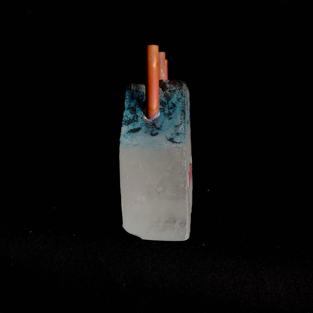 ガラス作家　佐伯泰典作　「夢工場　夜の天蓋」お香立て