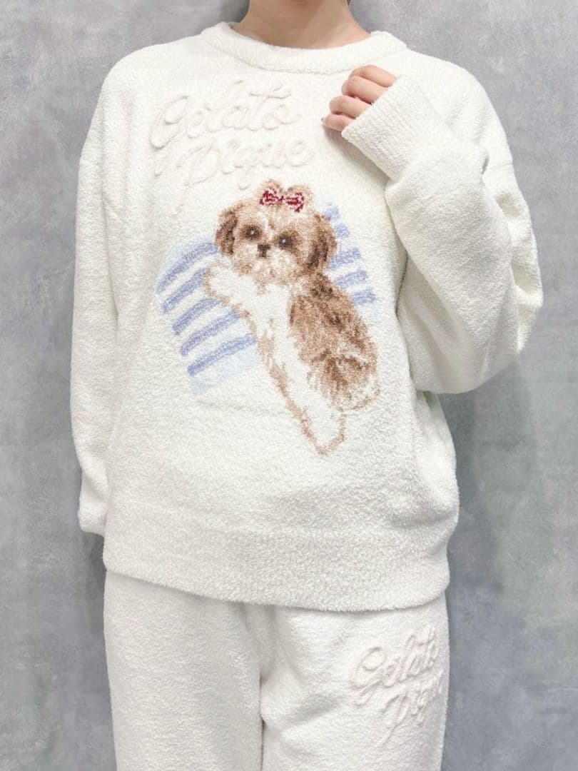 新品♥️ジェラートピケ シーズージャガードプルオーバー OWHT　ジェラピケ