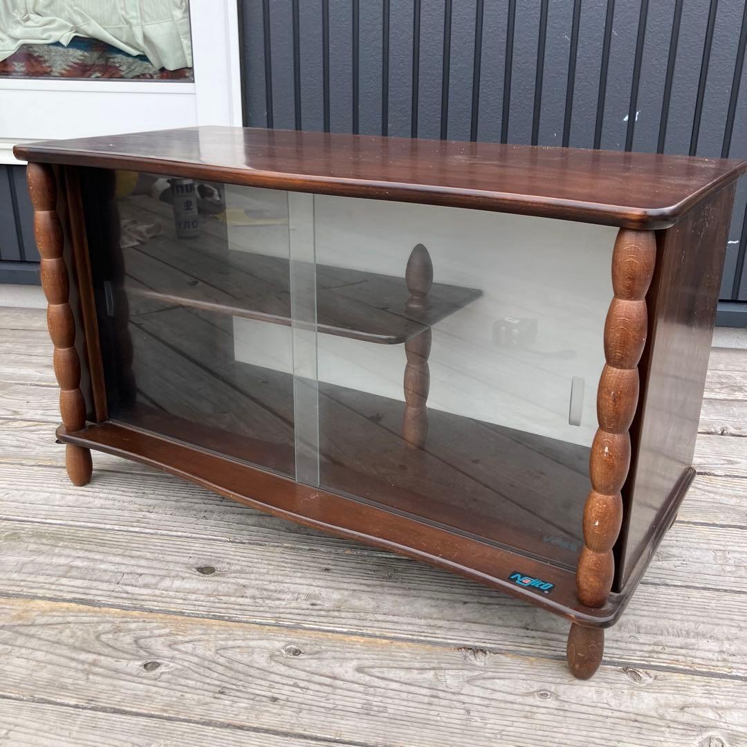 昭和レトロ ナジコ ミッドセンチュリー 古家具 飾り棚 サイドボード ガラス戸