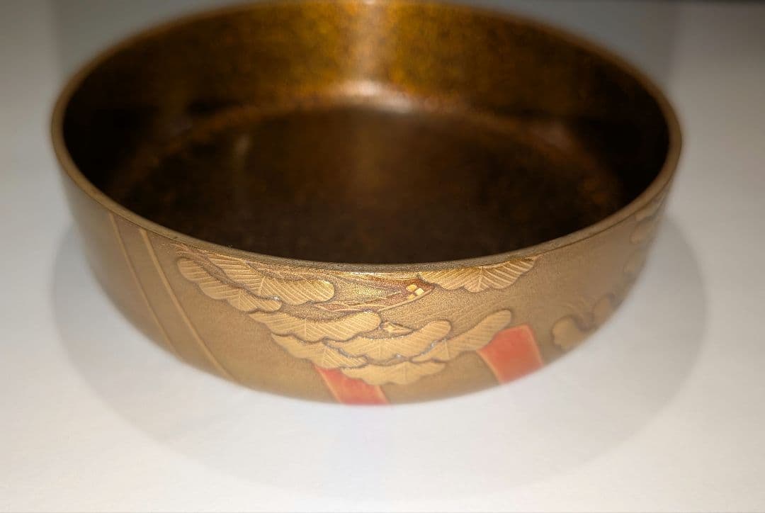 『金地御所車蒔絵　平棗』清水庄三　内金梨子　輪島塗　茶道具　表千家　共箱