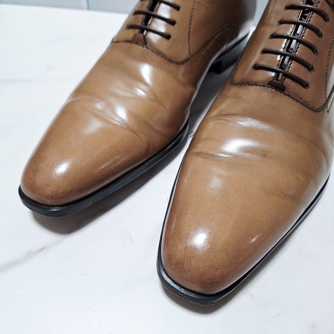 サントーニ Santoni プレーントゥ 25.5レザーシューズ 革靴 茶