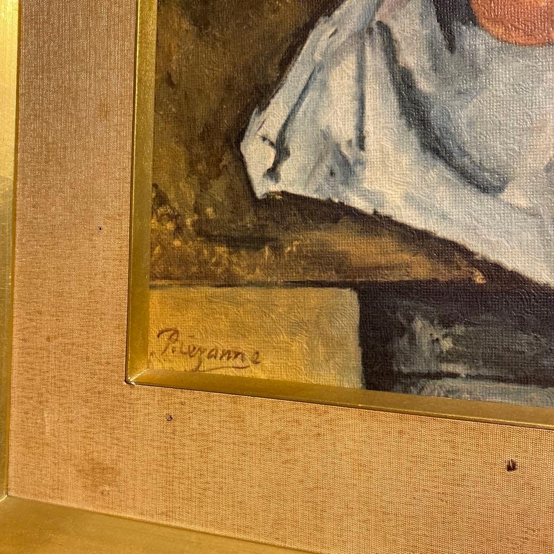 油彩画　リンゴのある静物　セザンヌ　模写