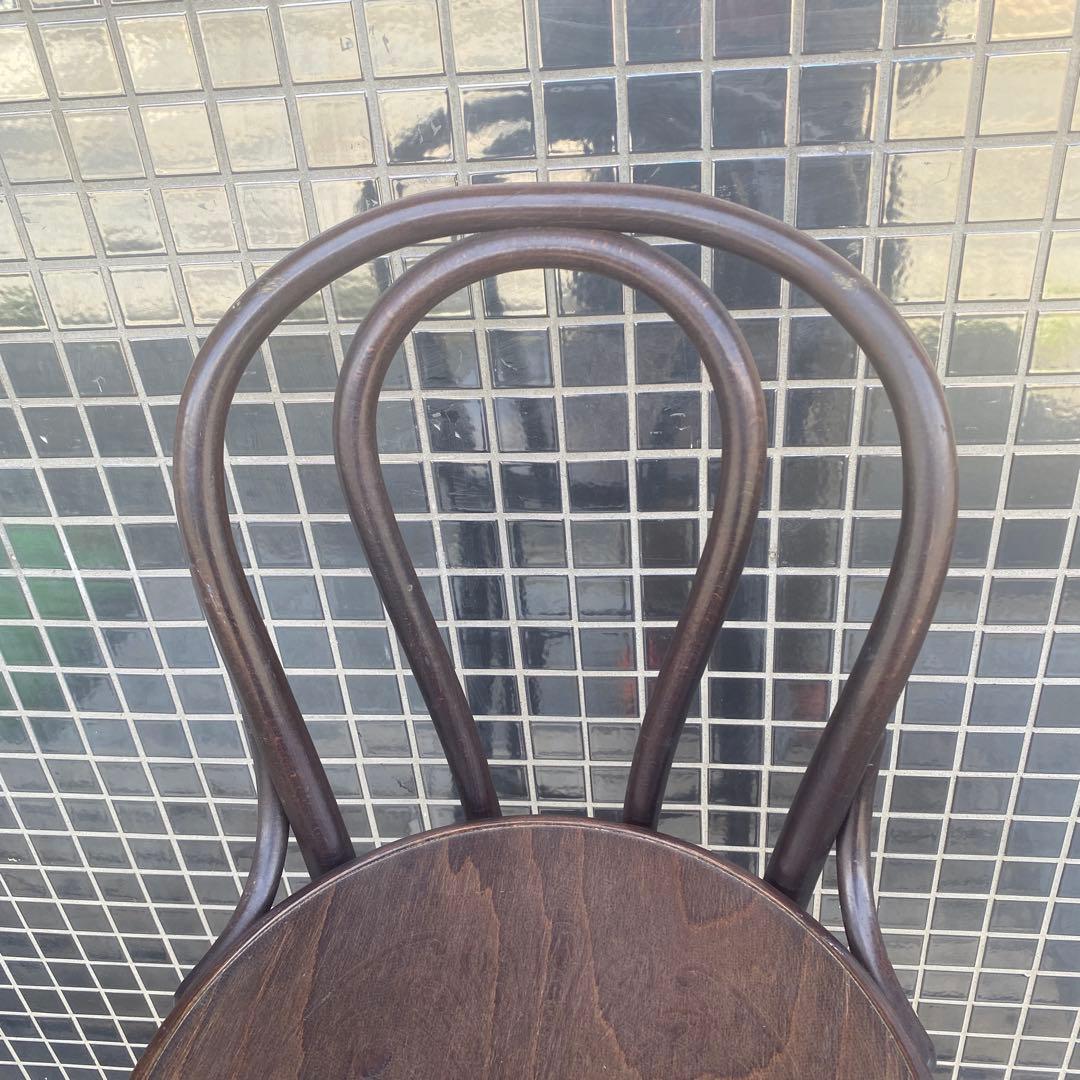 ミッドセンチュリー ヴィンテージ ウッドカウンターチェア 型押し