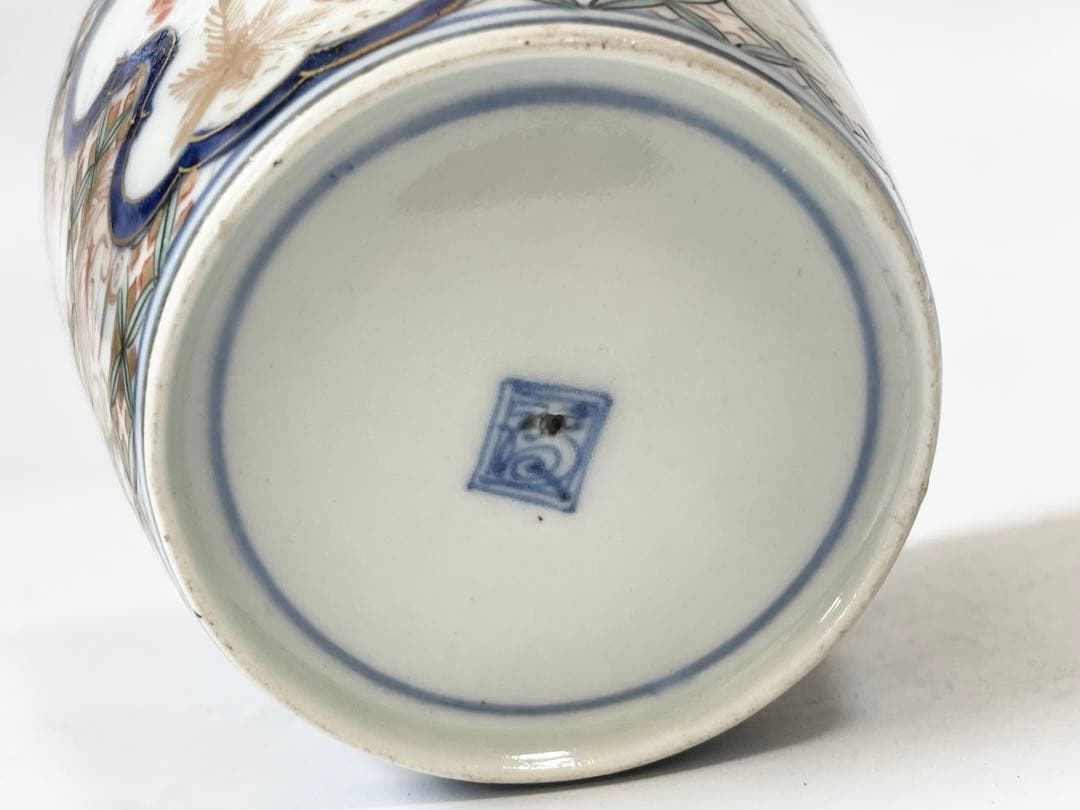 骨董　アンティーク　古伊万里　色絵　梅文様　蕎麦猪口　渦福　大ぶり