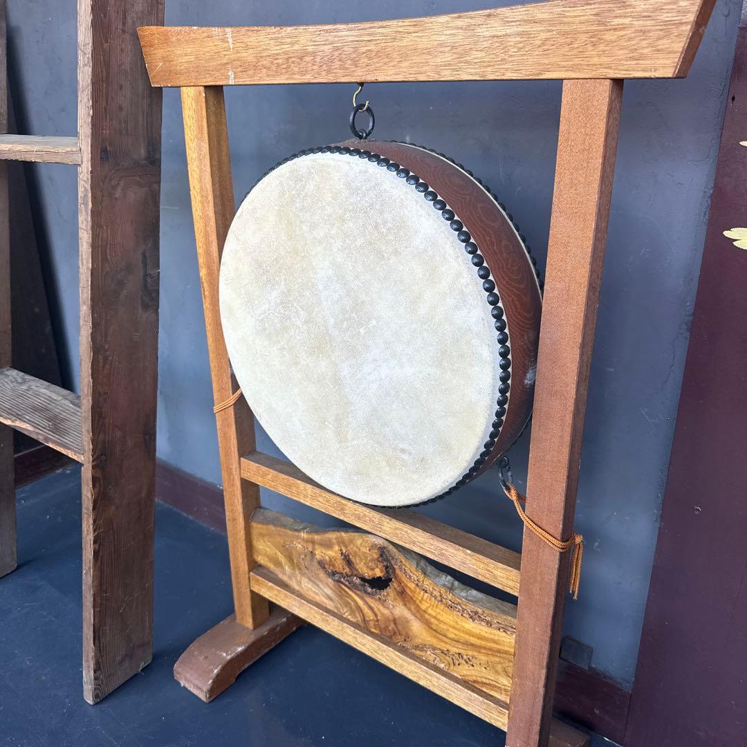瞬間的お値下げ❗️ヴィンテージ　和太鼓 スタンド付き 直径約30cm