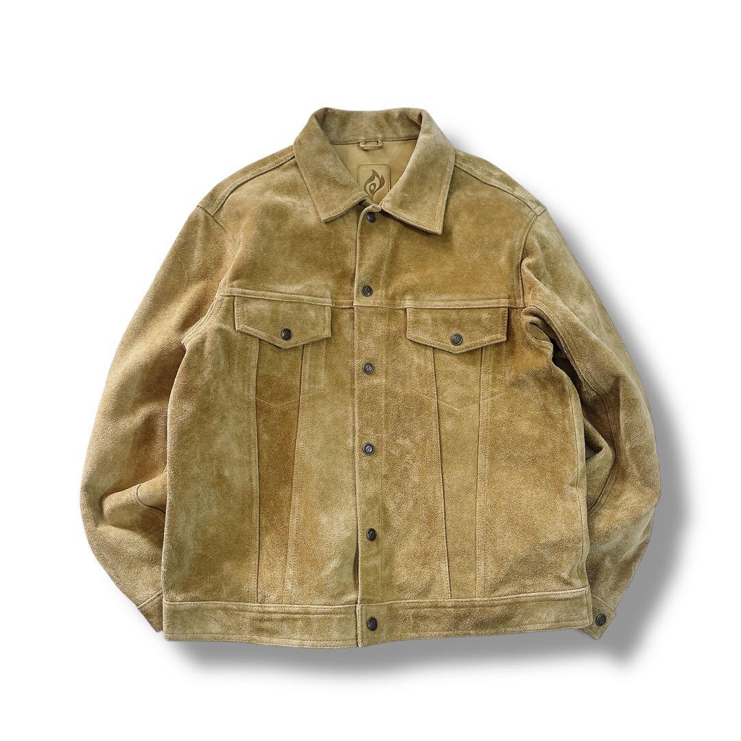KIRIN FIRE スエード 牛革 レザー トラッカージャケット L相当