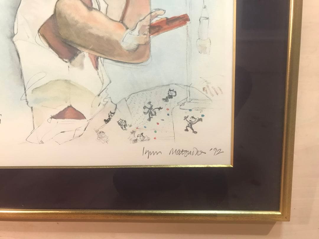 リン松岡　「隈取り」　リトグラフ　直筆サイン・エディション・作品証明シール有り