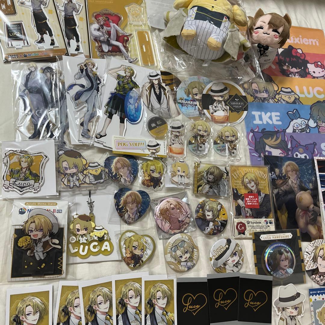 にじさんじENルカカネシロ グッズ47点まとめ売りアクスタ 缶バッジ ぬいぐるみ