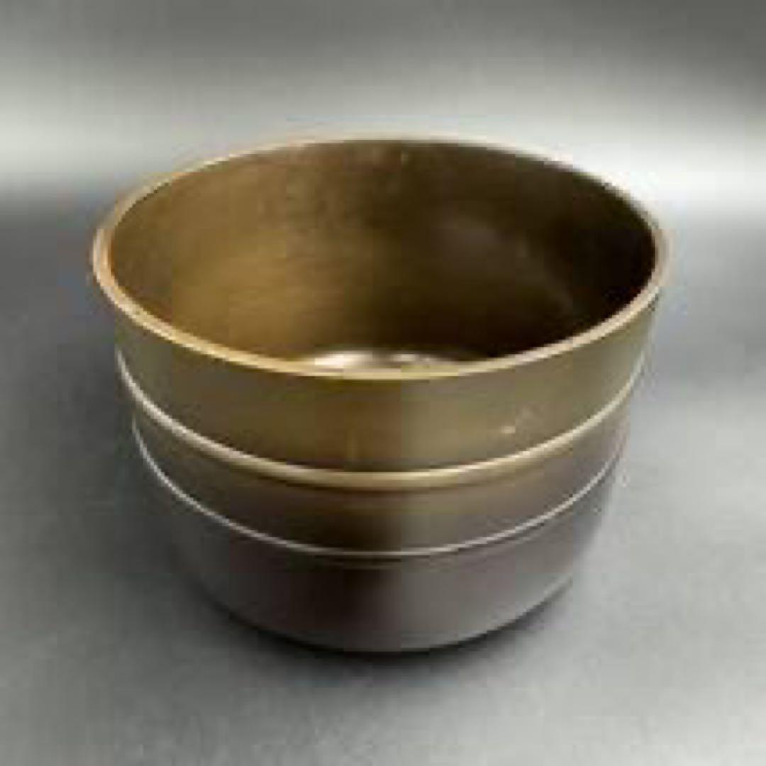 金谷浄雲 利休形 唐銅皆具 共箱付き 茶道具 水指 建水 蓋置 杓立