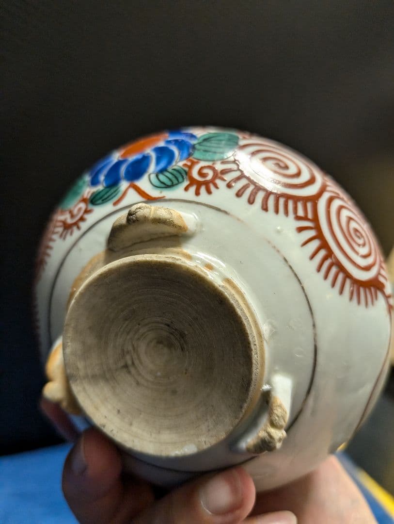 灰入れ香炉古伊万里赤絵