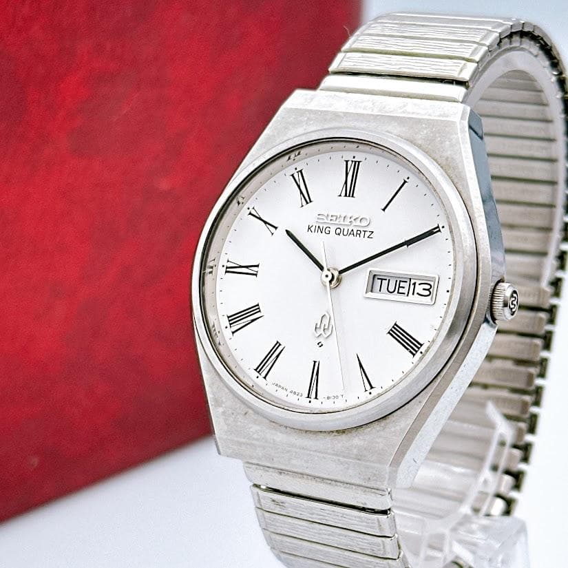 セイコー キングクォーツ ヴィンテージ メンズ腕時計 デイデイト 動作良好