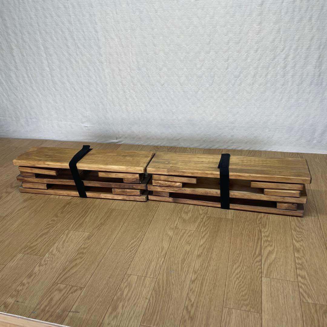 【6点セット】ディスプレイ台 折りたたみコの字ラック ダークウォルナット