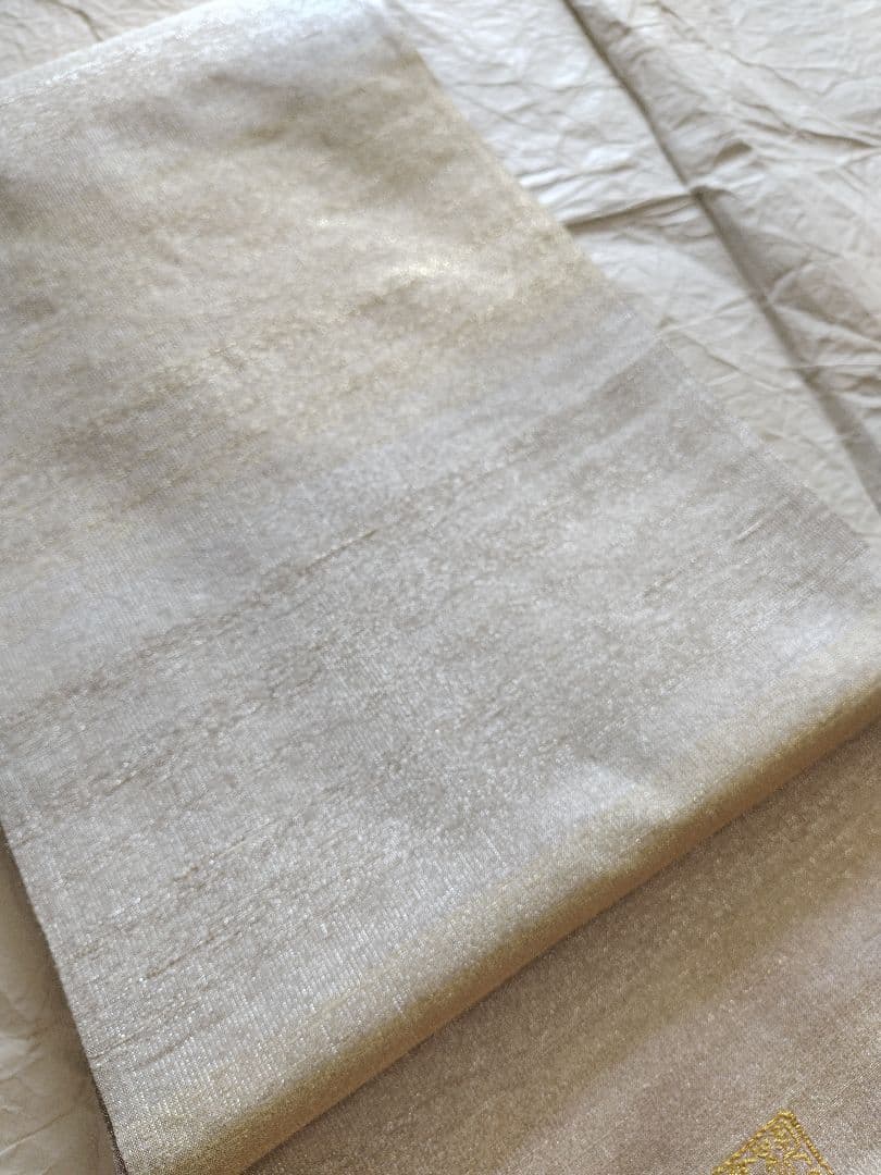 ちはやふる値下げ　桝屋高尾　ねん金綴錦　彩絵菊文　両面　袋帯