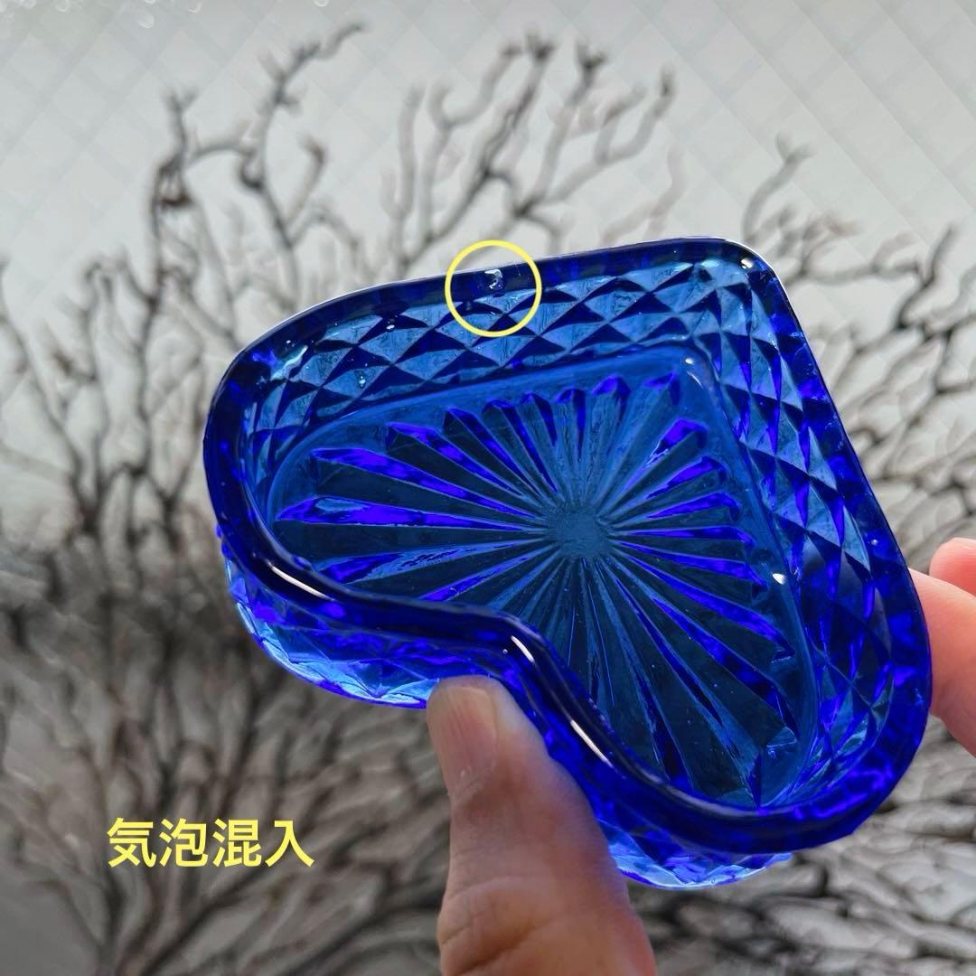 骨董　レトロガラス　希少コバルトブルー　瑠璃色ガラス　子猫　ボンボン入れ　菓子器