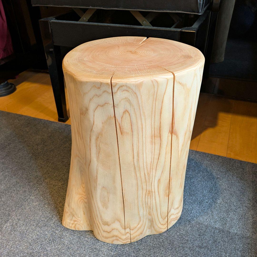 檜　切り株　丸太　椅子　スツール　 高さ約42.5cm