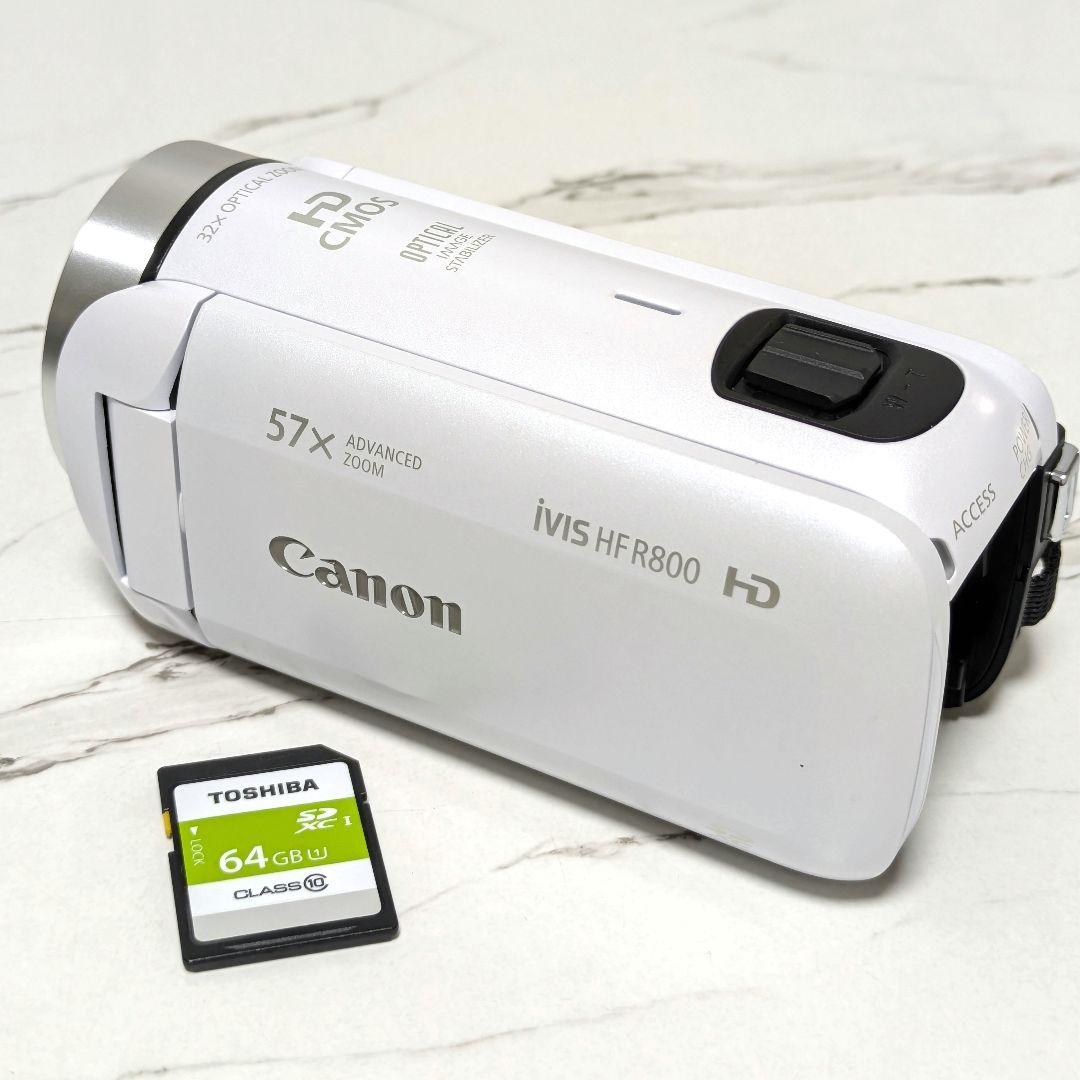 【美品】Canon　iVIS HF R800　ホワイト　SDカード付き