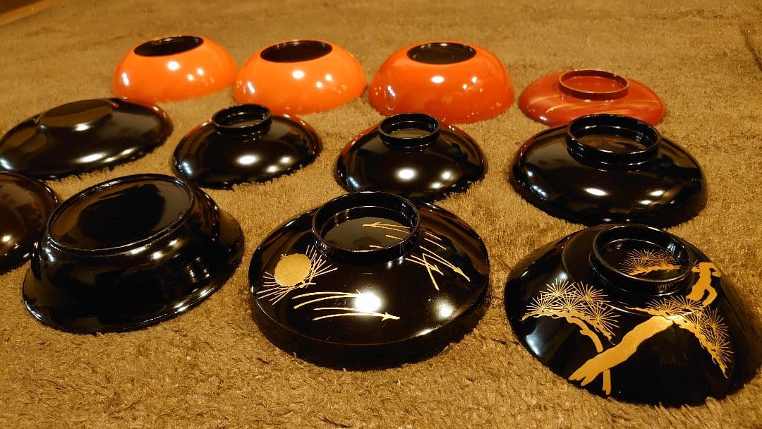 輪島塗　漆器　金蒔絵　蒔絵　蔵出し　１２客