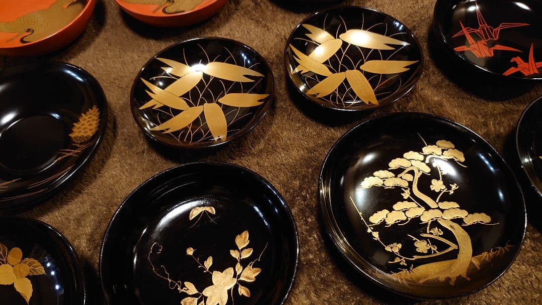 輪島塗　漆器　金蒔絵　蒔絵　蔵出し　１２客