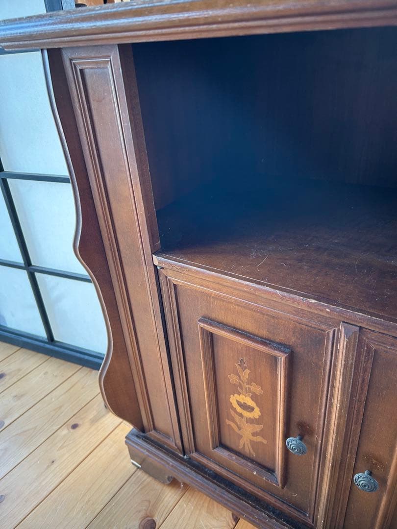 イタリア製 アンティーク　キャビネット　電話台 木製 サイドボード