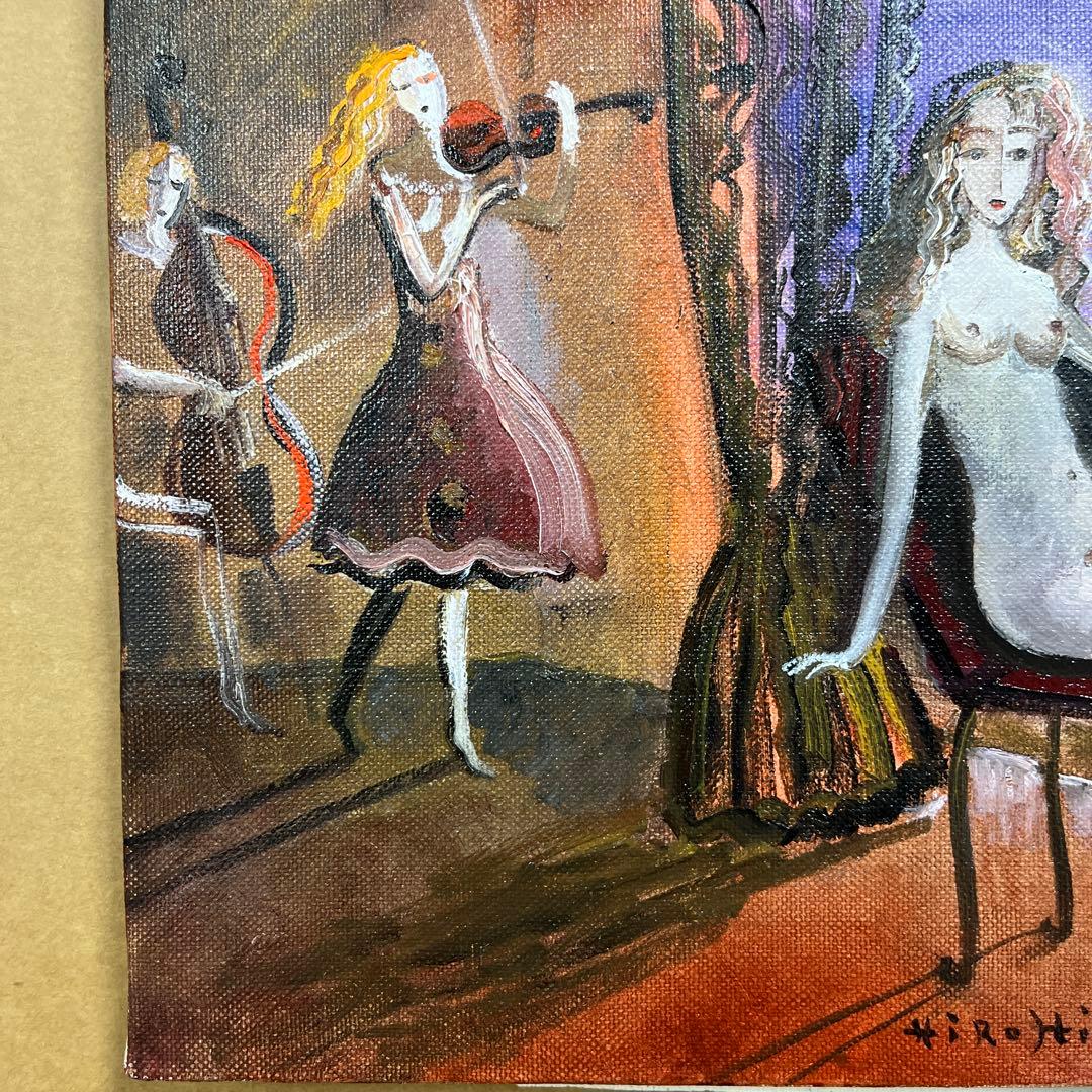 ⭕️油絵　二科会員　織田広比古　画題[月とバラ] F3号　東京銀座　日動画廊　油彩