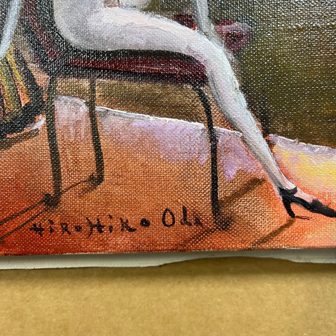 ⭕️油絵　二科会員　織田広比古　画題[月とバラ] F3号　東京銀座　日動画廊　油彩