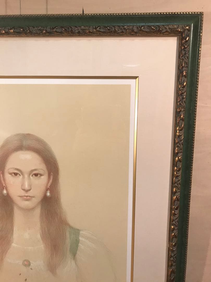 中山忠彦　「真珠の耳飾り」　リトグラフ　直筆サイン・エディション有り