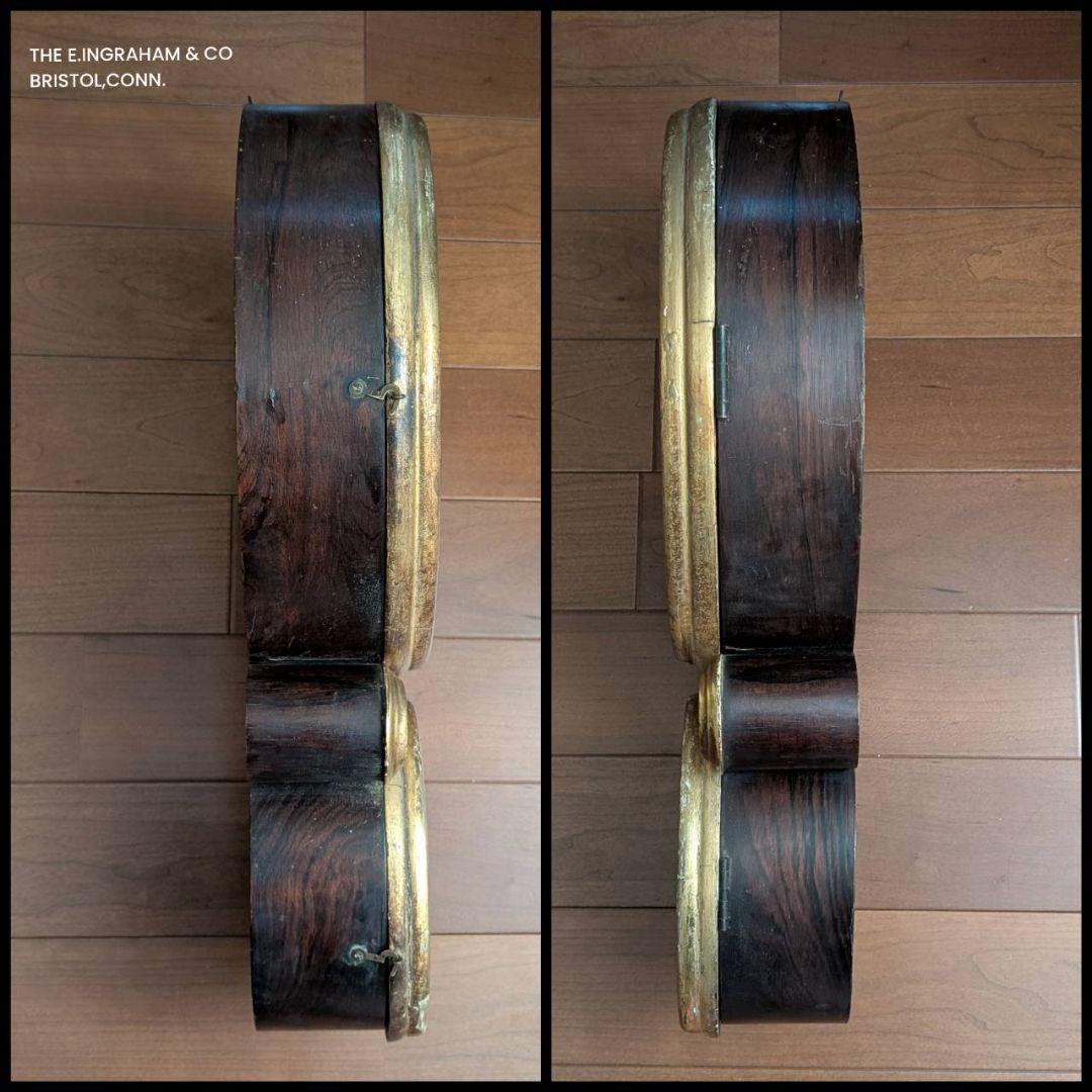 古時計　アンティーク掛時計　イングラハム掛時計　四つ丸　ゼンマイ時計