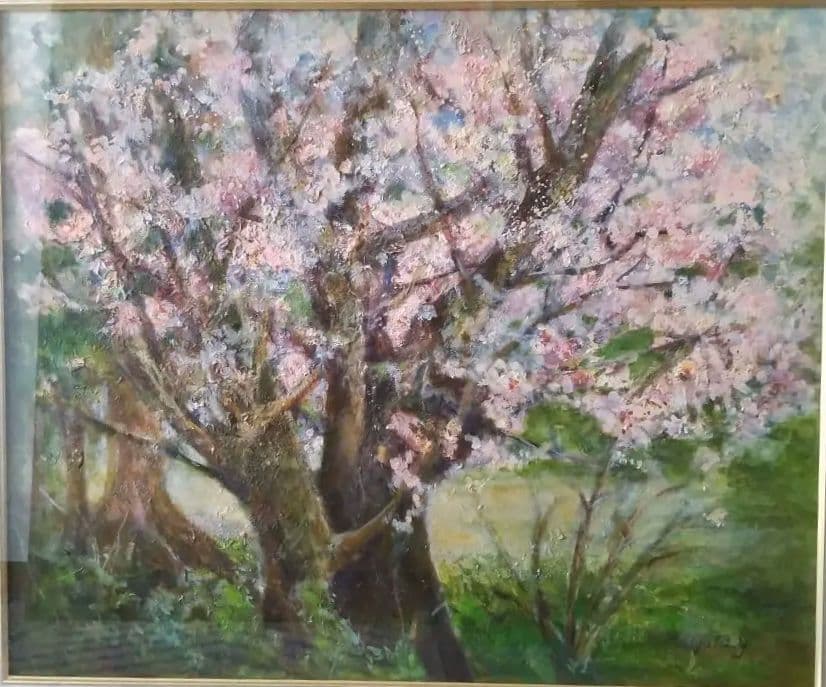 保田三友紀の油絵 大きめF 12号額縁付き。