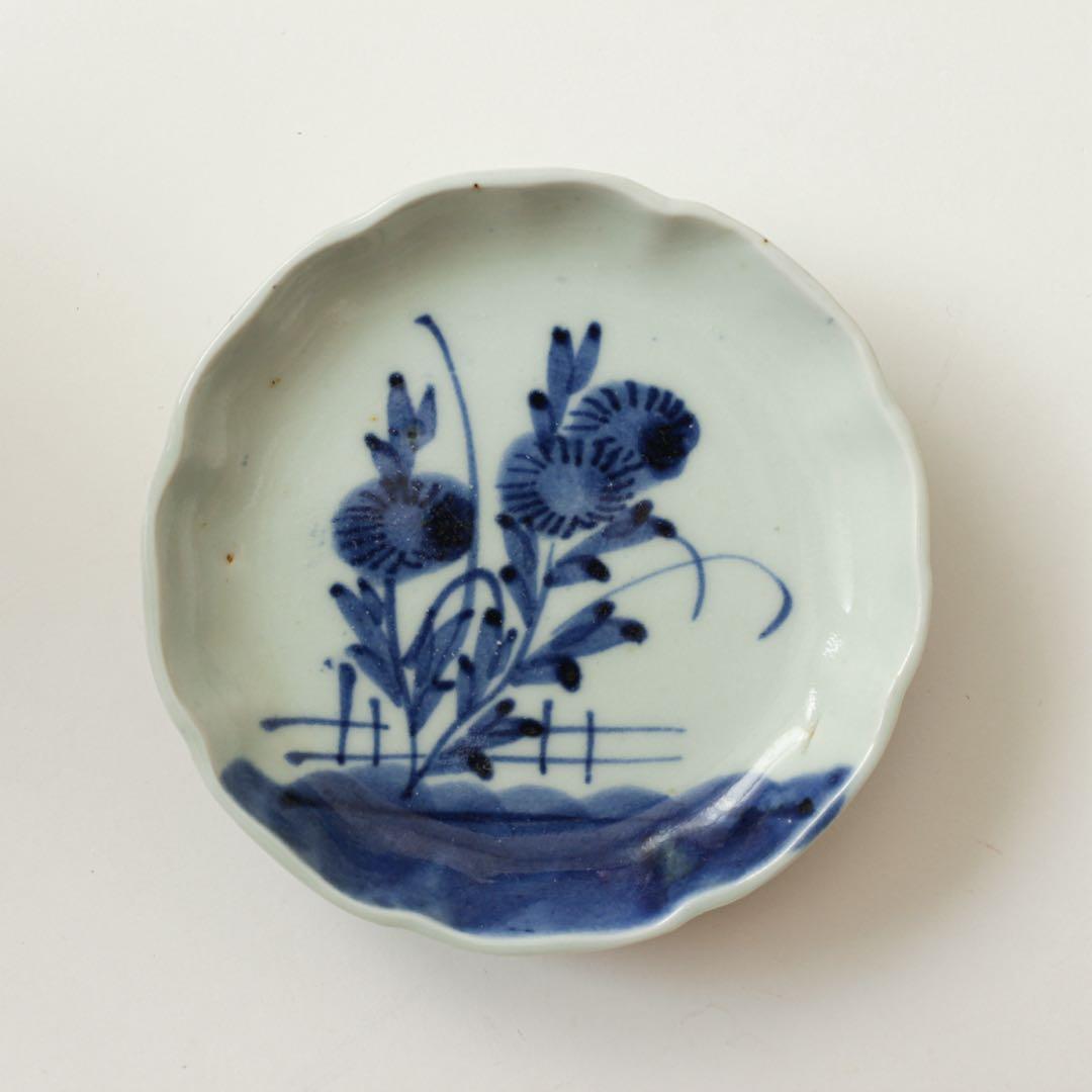古伊万里　伊万里　小皿　江戸　後期　菊　3客セット
