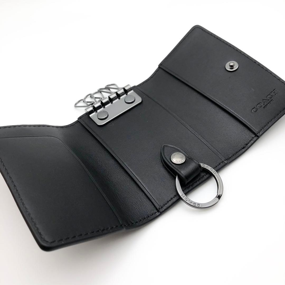 COACH ★大人気★ 5リングキーケース シグネチャー レザー ブラック 新品